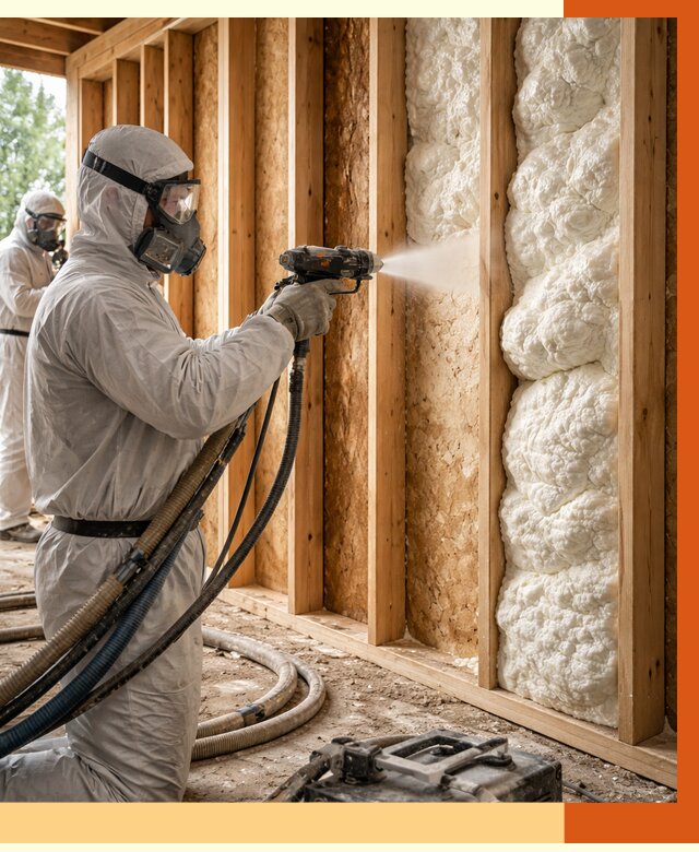 Утепление каркасного дома ППУ в Карталах от 2921 руб./м2 — работа под ключ | ТепломастерКрт