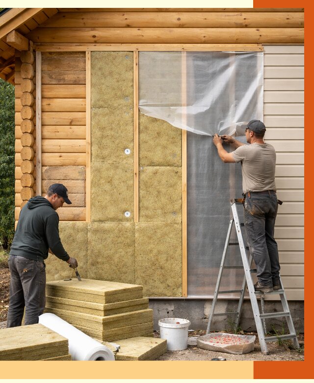 Утепление дома из бруса в Карталах от 3912 руб./м2 — работы под ключ | ТепломастерКрт