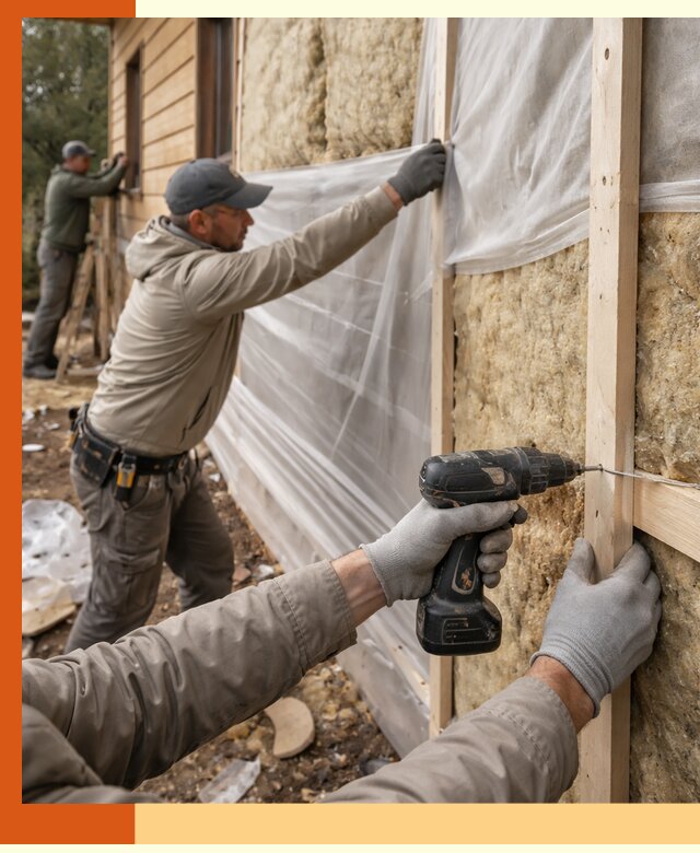 Утепление дома из бруса в Карталах качественно и долговечно