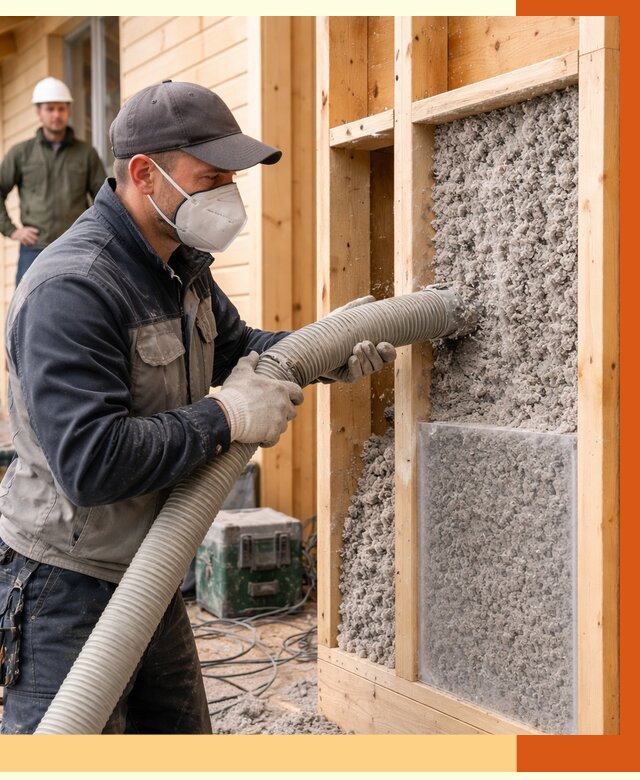 Утепление дома из бруса эковатой в Карталах от 1930 руб/м2 | ТепломастерКрт