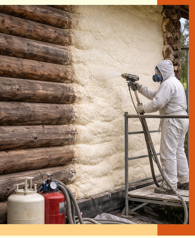 Утепление бревенчатого дома ППУ в Карталах под ключ от 6519 руб. | ТепломастерКрт