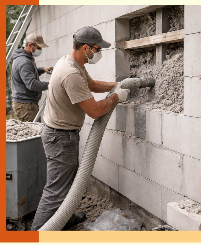 Утепление дома из газобетона эковатой в Карталах