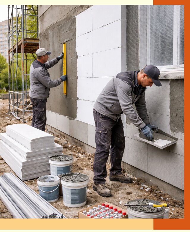 Утепление фасада и стен снаружи в Карталах от 4381 руб. | ТепломастерКрт