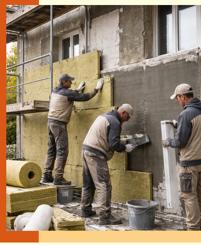 Утепление фасада зданий и домов в Карталах