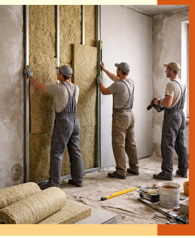 Утепление стен изнутри в Карталах от 2347 руб/м² под ключ | ТепломастерКрт