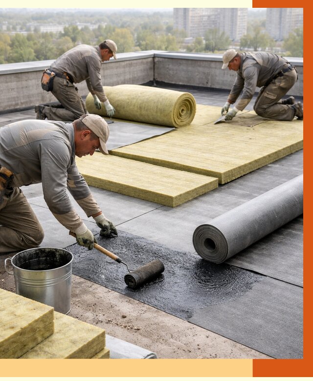 Утепление плоской крыши в Карталах от 7510 руб./м2 под ключ | ТепломастерКрт