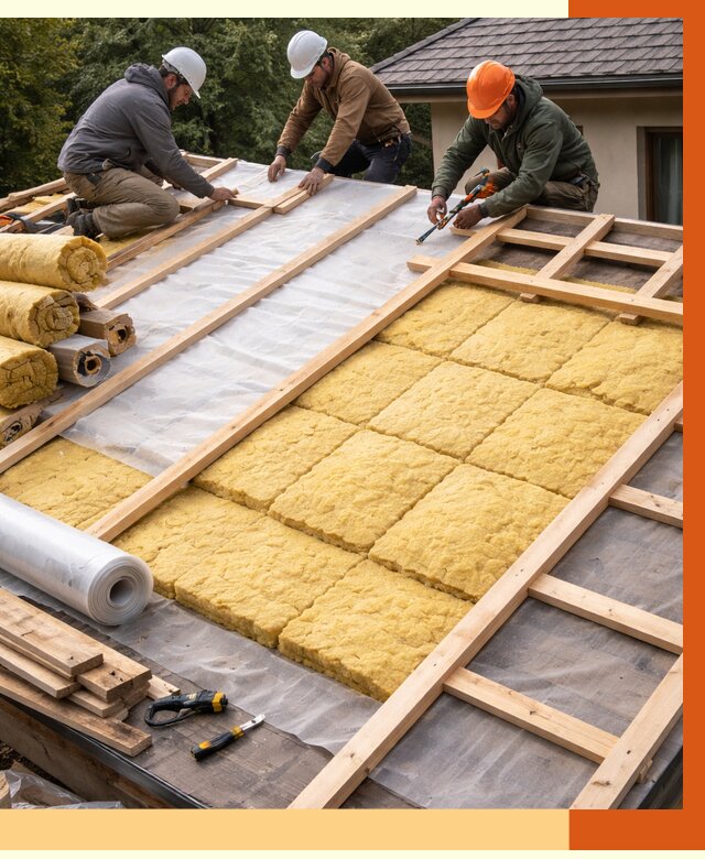 Утепление скатной крыши в Карталах от 1304 руб./м2 под ключ | ТепломастерКрт