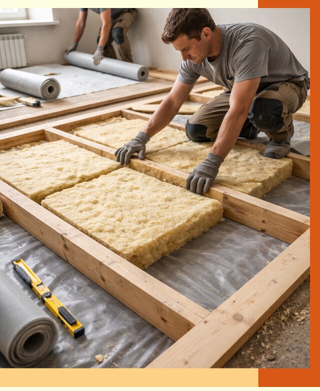 Утепление деревянного пола в Карталах от 1565 руб./м2 под ключ | ТепломастерКрт