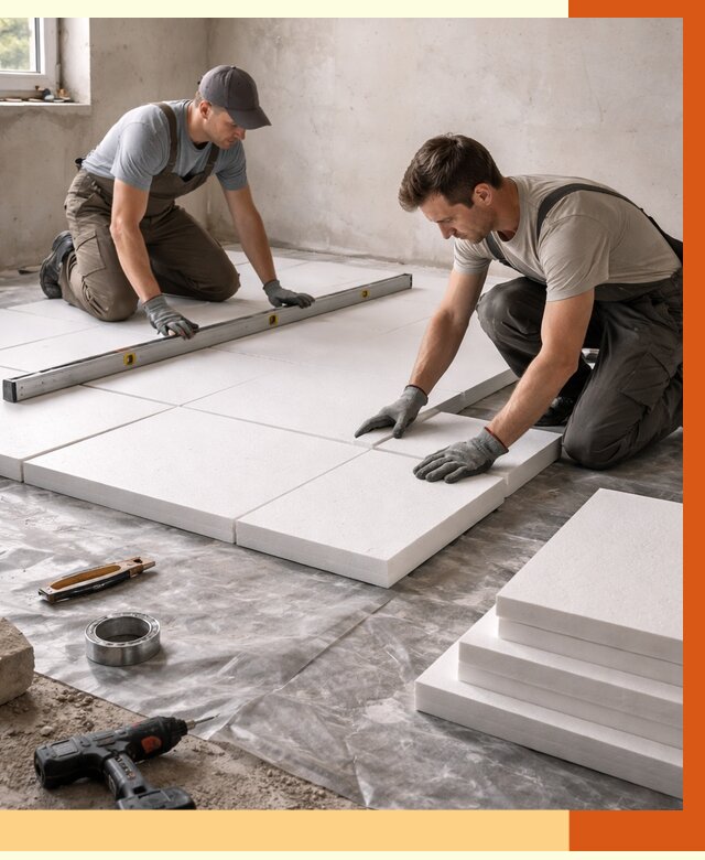 Утепление бетонного пола в Карталах от 2608 руб/м2 — монтаж и цена | ТепломастерКрт