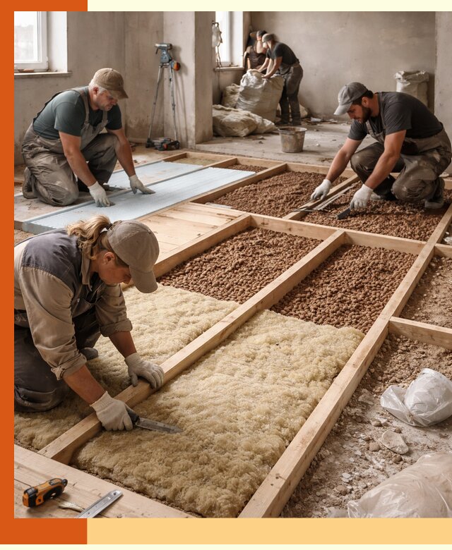 Утепление перекрытий жилых и промышленных зданий в Карталах