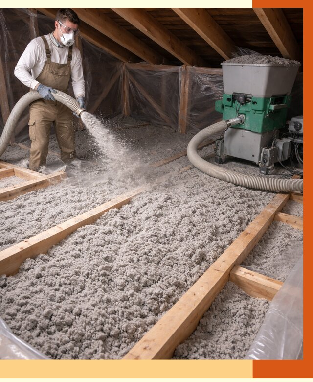 Утепление чердака эковатой в Карталах от 1512 руб/м2 — заказать у ТепломастерКрт