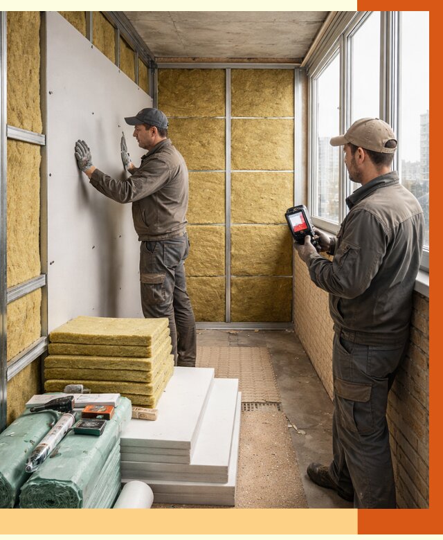 Утепление балкона в Карталах от 4694 руб. под ключ | ТепломастерКрт