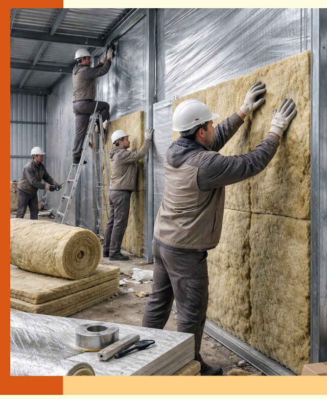 Утепление металлического склада в Карталах: теплоизоляция и герметизация