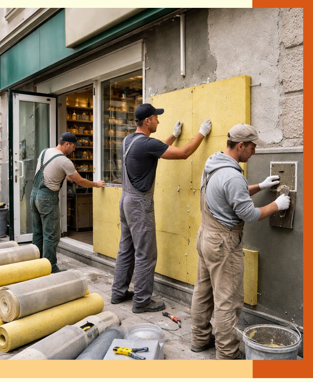 Утепление магазина в Карталах от 4694 руб/м2 — цена, стены и снаружи | ТепломастерКрт