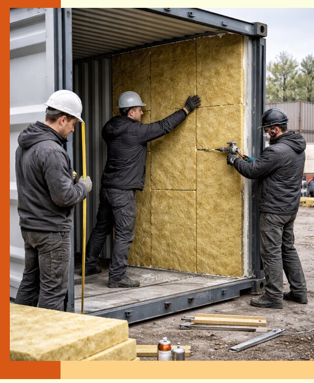 Утепление морского контейнера в Карталах: надежная теплоизоляция и защита