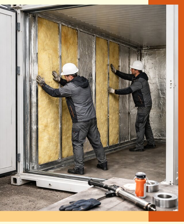 Утепление рефрижераторного контейнера в Карталах от 46940 руб./м² | ТепломастерКрт