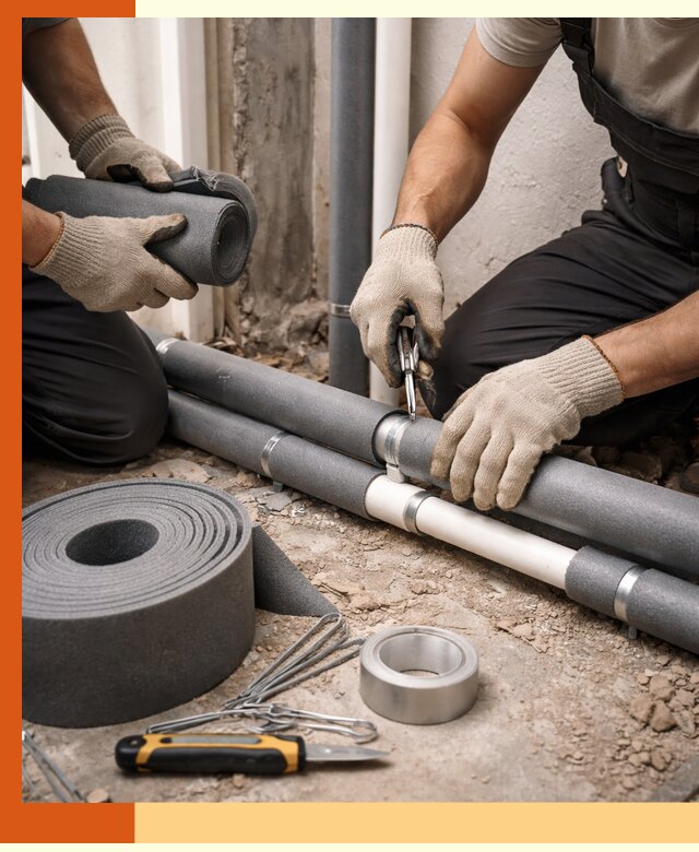 Утепление труб водоснабжения в Карталах — монтаж и защита сети