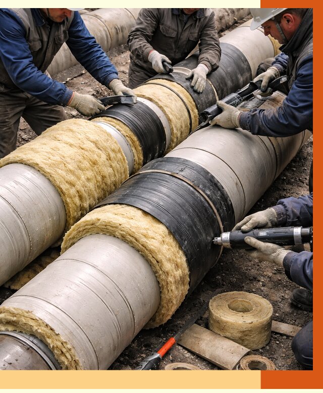 Утепление трубопровода в Карталах под ключ от 1930 руб. — надежно и выгодно | ТепломастерКрт