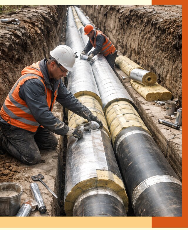 Утепление теплотрассы в Карталах от 4694 руб./м2 — ппу и комплексная изоляция | ТепломастерКрт