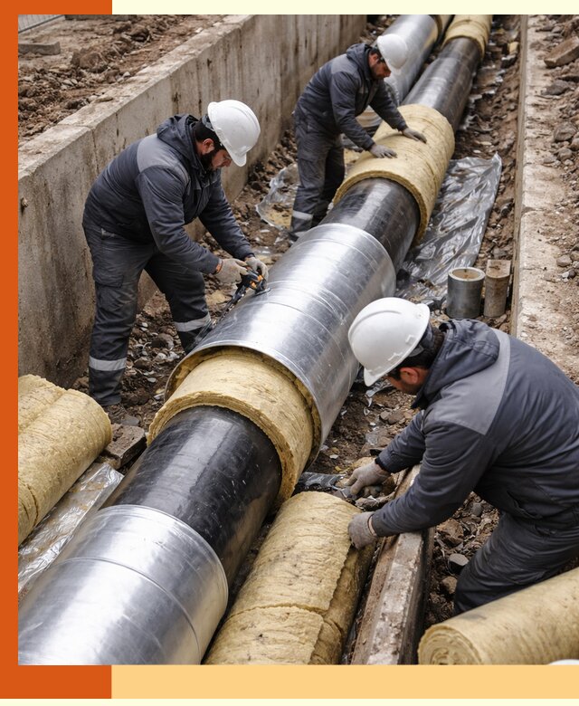 Утепление теплотрассы в Карталах: утеплительные работы и материалы
