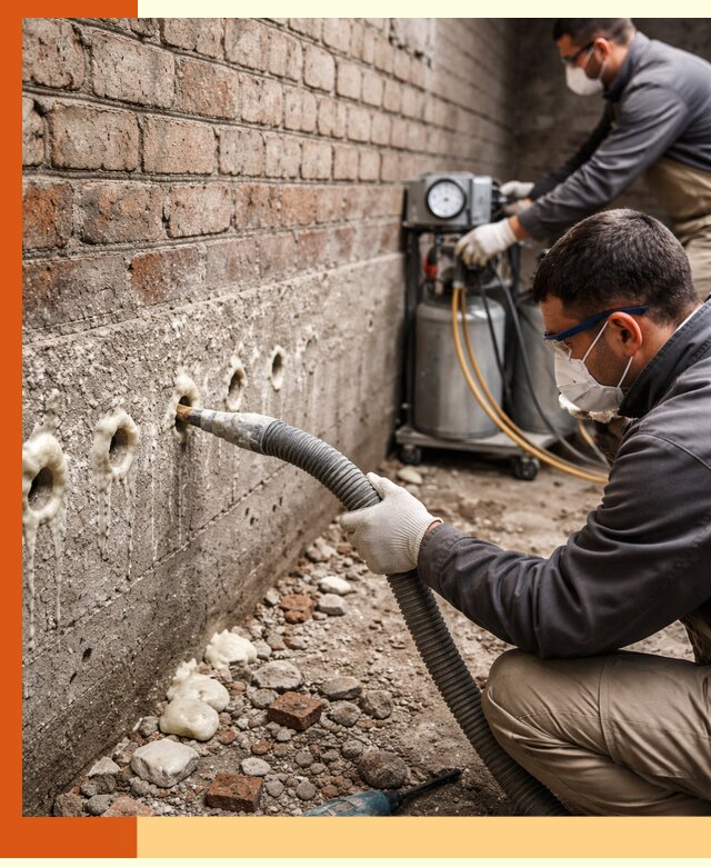 Заполнение колодцевой кладки ППУ в Карталах быстро и герметично