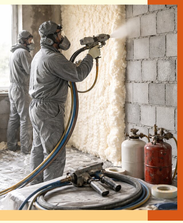 Утепление блочной стены ППУ в Карталах от 4433 руб./м² — ТепломастерКрт