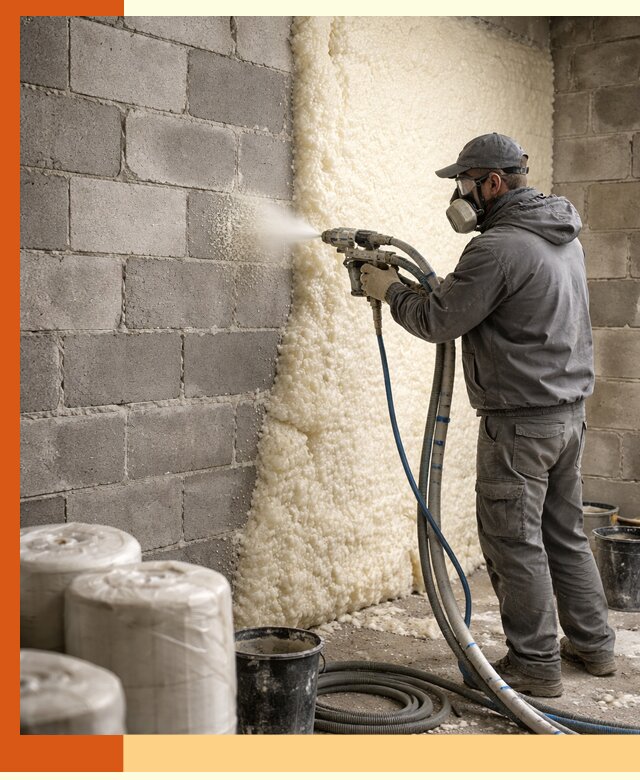 Утепление блочной стены ППУ в Карталах качественно и надёжно