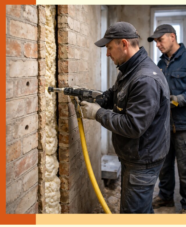 Межстеновое утепление пенополиуретаном в Карталах