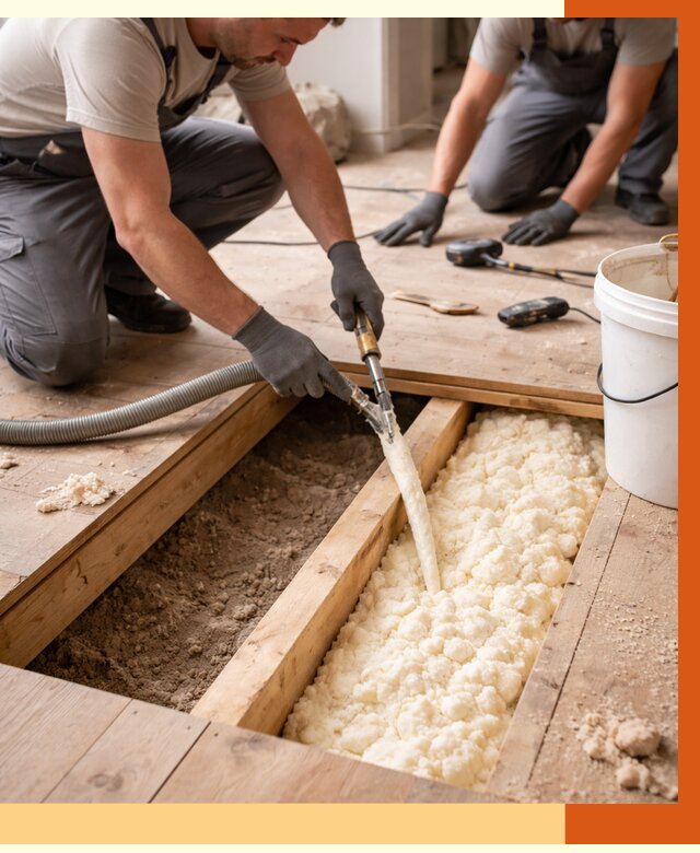 Заполнение пустот пола в Карталах от 2816 руб. — утепление пустот пола под ключ | ТепломастерКрт