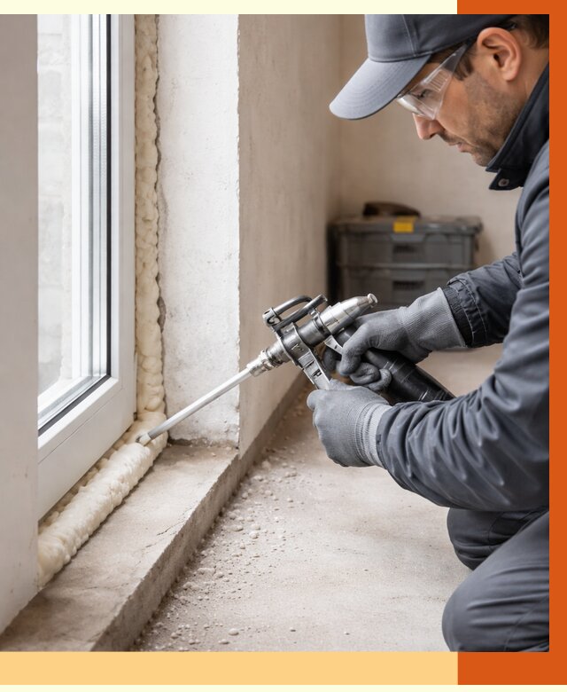 Герметизация стыков ППУ в Карталах от 1721 руб. за м2 — утепление примыканий под ключ | ТепломастерКрт