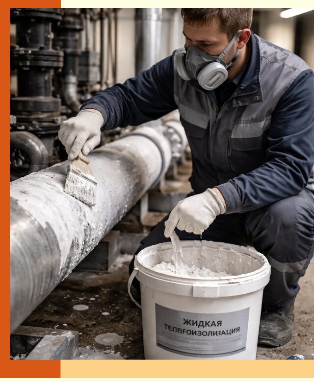 Утепление оборудования жидкой теплоизоляцией в Карталах