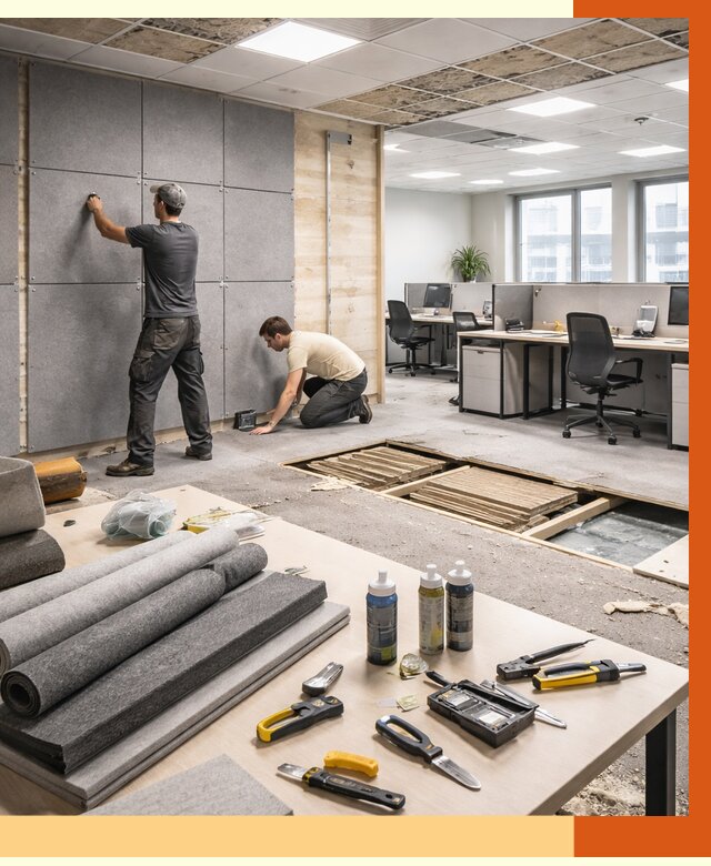 Профессиональная шумоизоляция офиса в Карталах от 7041 руб. за м2 | ТепломастерКрт