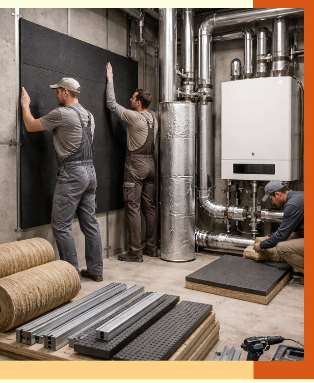 Шумоизоляция котельной в Карталах от 6780 руб. под ключ | Профессиональная звукоизоляция — ТепломастерКрт