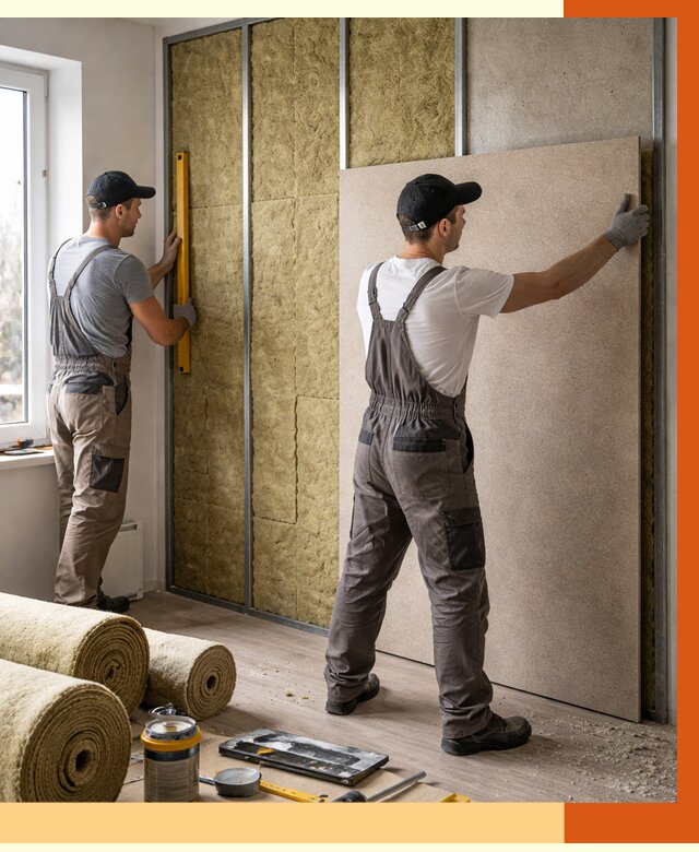 Шумоизоляция стен в Карталах от 4694 руб/м2 — звукоизоляция стен под ключ | ТепломастерКрт