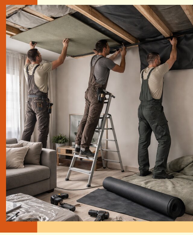 Шумоизоляция потолка в Карталах — профессиональное устранение шумов