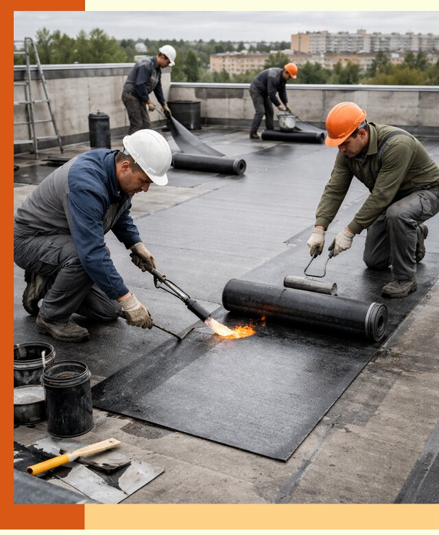 Профессиональная гидроизоляция плоской кровли в Карталах