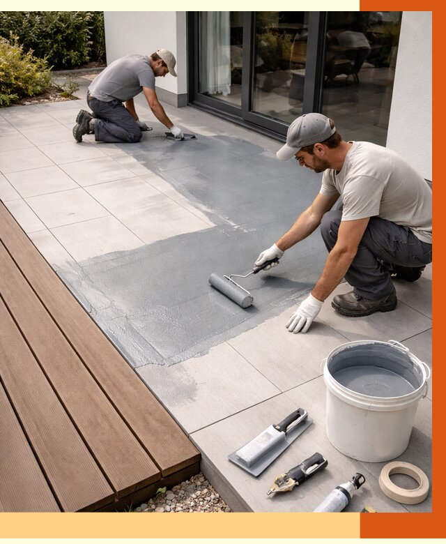 Гидроизоляция террасы в Карталах под ключ от 7823 руб./м² | ТепломастерКрт