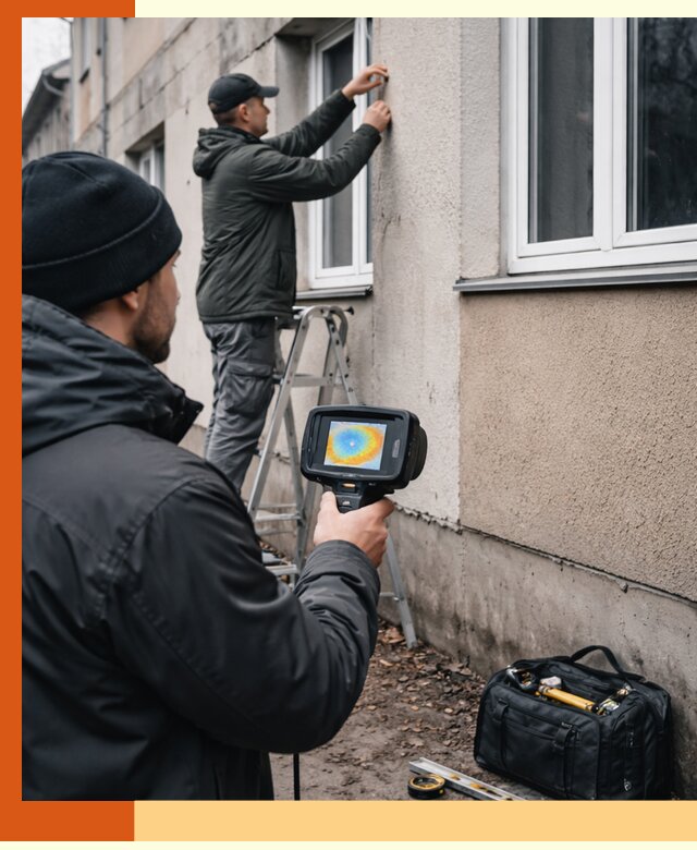 Тепловизионное обследование фасада в Карталах для выявления дефектов
