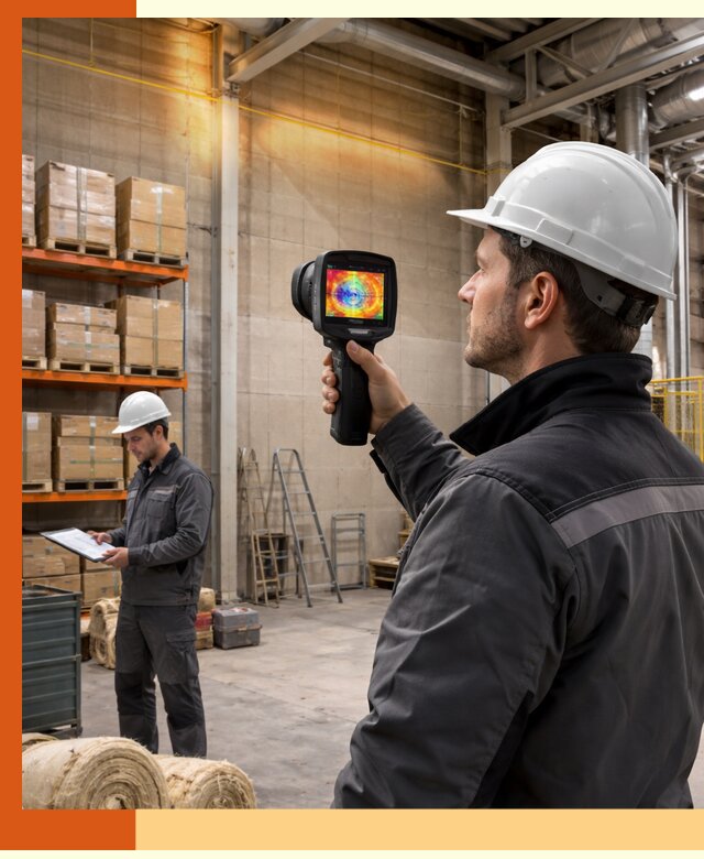 Тепловизионное обследование склада и выявление утечек в Карталах