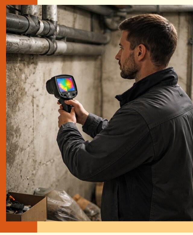Тепловизионное обследование подвала в Карталах для поиска утечек тепла