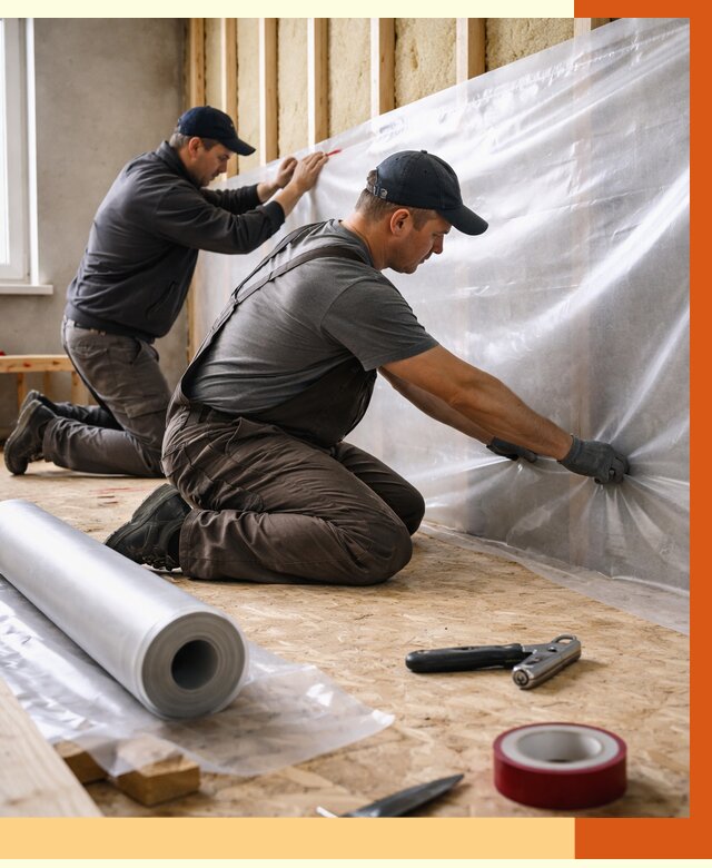 Монтаж пароизоляции в Карталах от 2608 руб. — установка и укладка под ключ | ТепломастерКрт