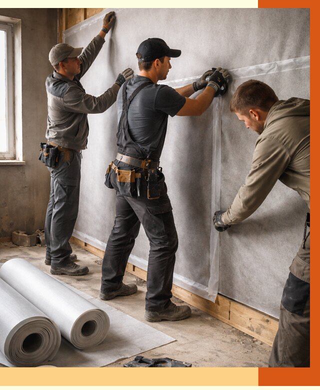 Монтаж ветроизоляции в Карталах от 4694 руб./м2 — профессионально | ТепломастерКрт