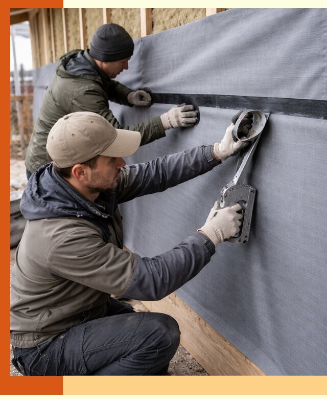 Монтаж ветроизоляции зданий и конструкций в Карталах