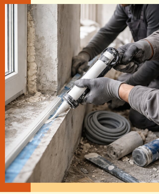 Герметизация стыков и примыканий зданий в Карталах